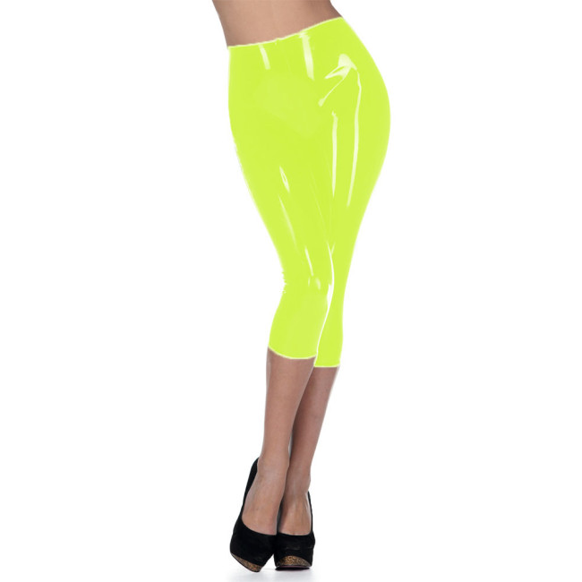 Vinyl Faux Leather Women Capri Leggings Welook Short Pant Dancing Tight Black Pants Streetwear Women Sweatpants Summer Clothing