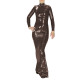 Turtleneck Ladies Bodycon Long Dress Wetlook Nightclub Slim Fit Long Sleeve PVC Dress Sexy Cocktail Party Mermaid Dress Clubwear