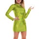 Solid Color Tight Summer Dress Long Sleeve Women Dresses Sexy Slim Fit Faux Leather Knee-Length Vestidos Feminino 7XL