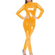 Womens Long Sleeve Zipper Openc Crotch Jumpsuit Exotic Open Chest High Neck Vinyl PVC Leather Catsuit Wetlook Bodysuit Clubwear