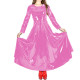 Office Lady Solid Color PVC Shiny Long Dress Womens Clothing Long Sleeve A-Line Maxi Pleated Dress Fashion Casual Party Clubwear