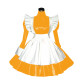 Sissy Lolita Shiny PVC Leather A-line Pleated Maid Dress Sets Sweet Party Cosplay Long Sleeve French Apron Maid Dress Uniforms