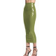 Lady Shiny PVC Leather Midi Pencil Skirts Sexy High Waist Slim Hobble Skirt Elegant Nightclub Glossy Solid Long Skinny Skirts