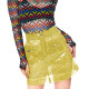 Fashion Women Party High Waist Clear Plastic Mini Skirts Punk Street Transparent PVC Pocket A-Line Skirt Raves Show Short Skirts