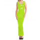 Wetlook Sleeveless Bodycon Long Pencil Dress Sexy U-neck Slim Fit Party Club Sundress Womens Shiny PVC Dresses Female Vestido