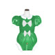 Adult Lockable Peter Pan Collar PVC Shiny Bodysuit Lolita Puff Short Sleeve Romper Wetlook Cosplay Zipper Open Crotch Playsuit