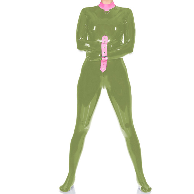 Exotic Mock Neck Spandex PVC Leather Full Bodysuit Unisex Club Bondage Tight Jumpsuit Wetlook Zentai Halloween Party Catsuit 7XL