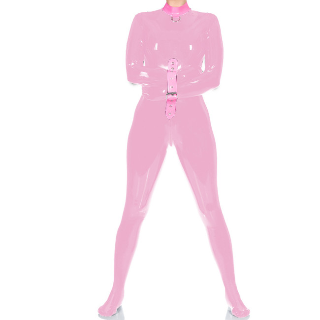 Exotic Mock Neck Spandex PVC Leather Full Bodysuit Unisex Club Bondage Tight Jumpsuit Wetlook Zentai Halloween Party Catsuit 7XL