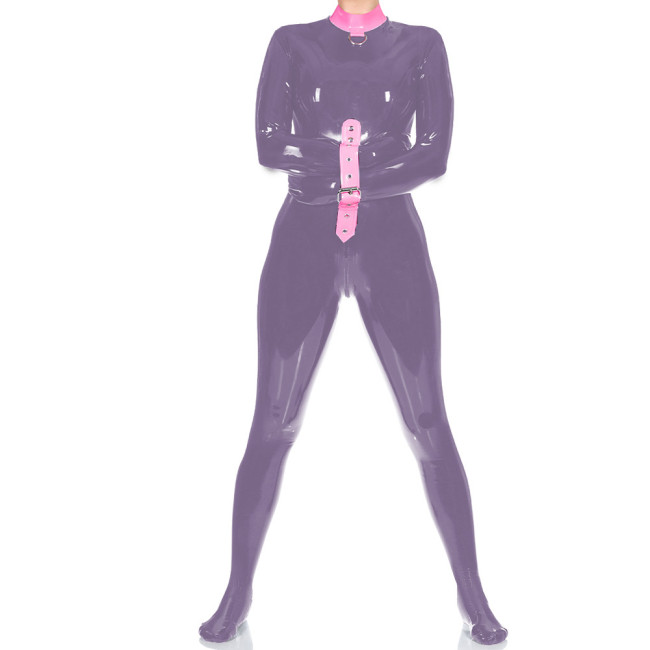 Exotic Mock Neck Spandex PVC Leather Full Bodysuit Unisex Club Bondage Tight Jumpsuit Wetlook Zentai Halloween Party Catsuit 7XL