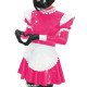 Unisex Ruffles Apron Maid Dress Long Puff Sleeves Wetlook PVC Leather Sexy A Line Pleated Dress Party Nightclub Cosplay Dress