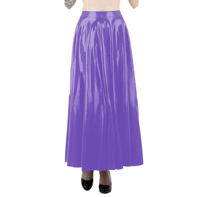Sexy Pleated Ankle-length Black Skirt High Waist Gothic Long Skirts Faux Leather PVC Women Clothing Club Party Streetwear 7XL
