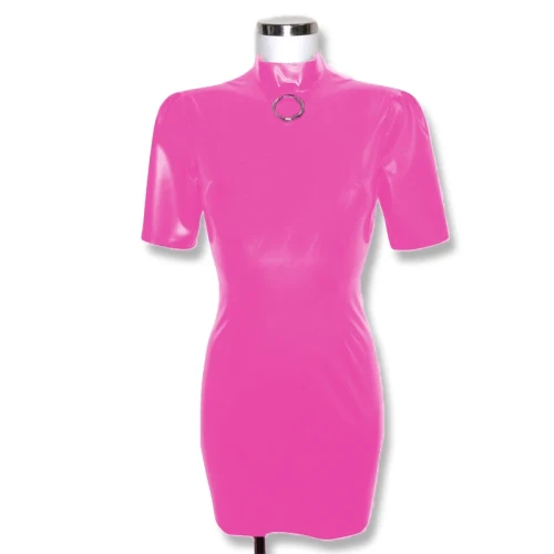 resses for Women 2024 Summer Mini Dress Boho Beach Leather PVC Short Sleeve Dress Women's Sundress Slim Female korean Clothing