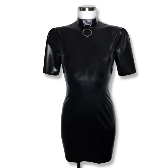 resses for Women 2024 Summer Mini Dress Boho Beach Leather PVC Short Sleeve Dress Women's Sundress Slim Female korean Clothing