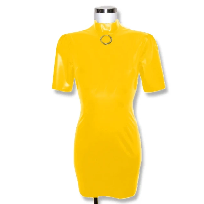 resses for Women 2024 Summer Mini Dress Boho Beach Leather PVC Short Sleeve Dress Women's Sundress Slim Female korean Clothing
