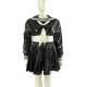 Wet PVC Leather Long Sleeve Student Cosplay Costumes Halloween Role Play Plus Size Sailor Uniform Sailor Suit Two Piece Sets