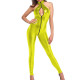 Women Glossy Faux Leather Tank Bodysuits Sleeveless Wet Look Jumpsuit Sexy High Neck Two Zippers Catsuit 7XL