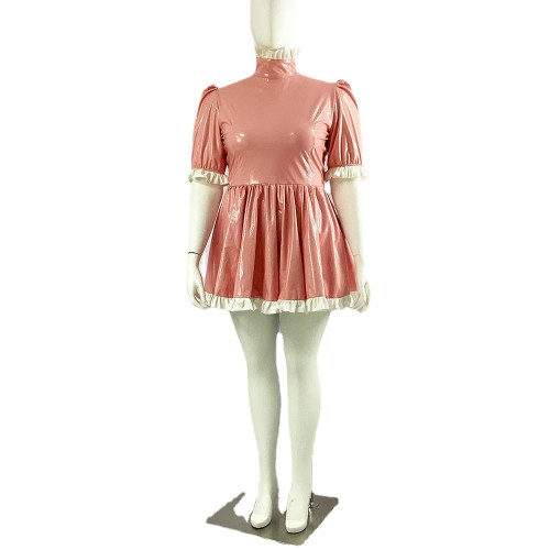 Sweet Lolita Short Sleeve Puff Laciness Maid Dress Girl Women Uniform Princess Dresses Kawaii Cosplay Costume Sexy Mini Dress