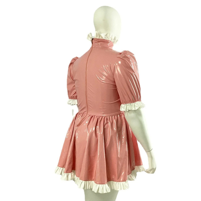 Sweet Lolita Short Sleeve Puff Laciness Maid Dress Girl Women Uniform Princess Dresses Kawaii Cosplay Costume Sexy Mini Dress