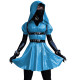 Short Sleeves Sissy Mini Dress Glossy Leather PVC A-Line Maid Cosplay Uniform Halloween Costumes for Women Exotic Dancewear
