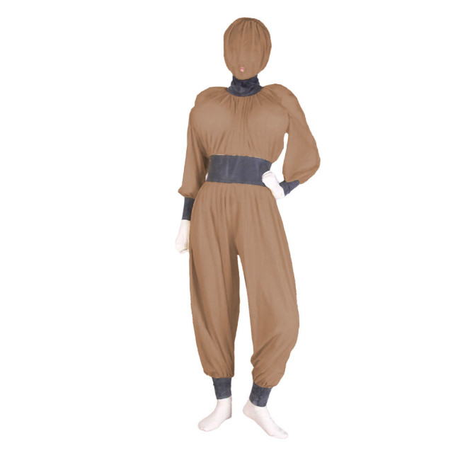 Unisex Long Sleeve Full Body Catsuits Faux Leather PVC Patchwork Jumpsuits Slim Bodysuit Back Zipper Cosplay Costume 7XL