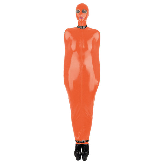 Unisex Back Zipper Catsuit Stretch Vinyl Leather PVC Bodysuit Cosplay Costume Fetish Wear Zentai Halloween Women Mens Suits 7XL