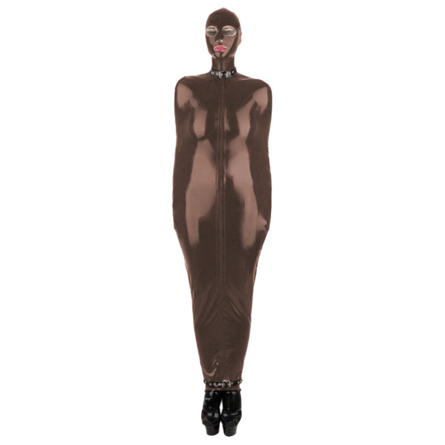 Unisex Back Zipper Catsuit Stretch Vinyl Leather PVC Bodysuit Cosplay Costume Fetish Wear Zentai Halloween Women Mens Suits 7XL