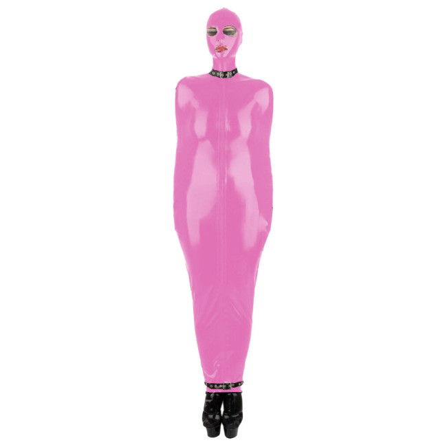 Unisex Back Zipper Catsuit Stretch Vinyl Leather PVC Bodysuit Cosplay Costume Fetish Wear Zentai Halloween Women Mens Suits 7XL