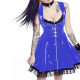 Rave Party Sleeveless Lockable A-line Dress Sexy Black Lace Trims Slim Shiny PVC Dresses Sissy Fetish Nightclub Cosplay Costume