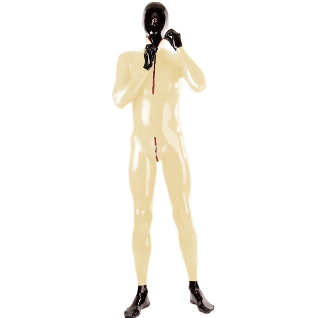 Men Sexy Shiny PVC Body Cover Jumpsuit Vinyl Long Sleeve Cosplay Catsuit Exotic Lingerie Fetish Male Club Wear Plus Size Costume