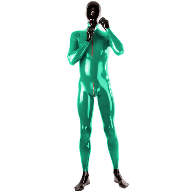 Men Sexy Shiny PVC Body Cover Jumpsuit Vinyl Long Sleeve Cosplay Catsuit Exotic Lingerie Fetish Male Club Wear Plus Size Costume