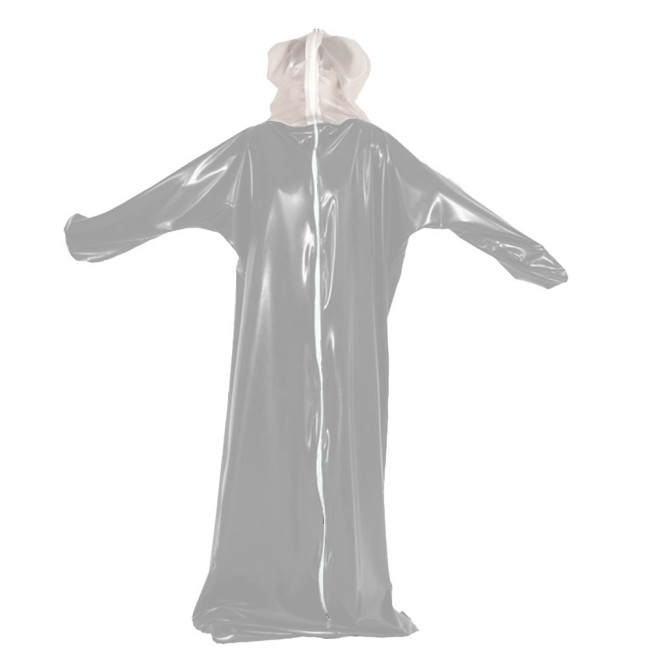 Vinyl PVC Full Body Cover Adult Hooded Bondagebag Exotic Club Party Cosplay Spandex Loose Sleep-sack with Transparent Heading