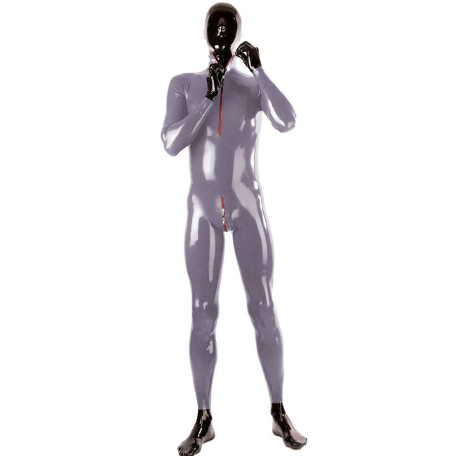 Men Sexy Shiny PVC Body Cover Jumpsuit Vinyl Long Sleeve Cosplay Catsuit Exotic Lingerie Fetish Male Club Wear Plus Size Costume