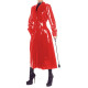 Double Breasted Fashion Ladies PVC Leather Long Trench Coats Turn-down Collar Long Sleeve Overcoat Sexy Fetish Clubwear 7XL