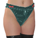 Exotic Wetlook Lingerie Sexy Shiny PVC Leather Thongs Underwear Female Mid Waist Bowknot Briefs Underpants Ruffles Underwear 7XL