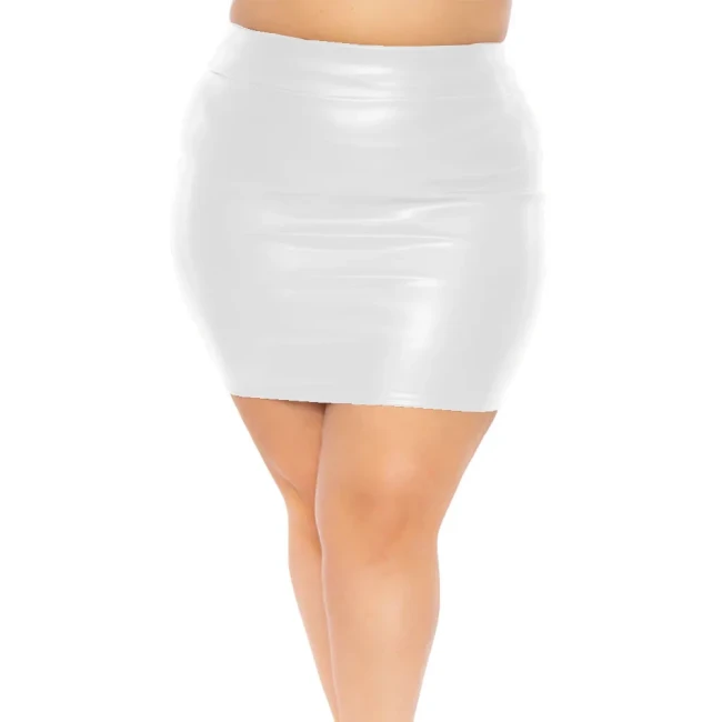 Sexy PU Tight Mini Skirts Womens Clubwear High Waist Matte Faxu Leather Short Pencil Skirts Office Ladies Solid Bodycon Skirts
