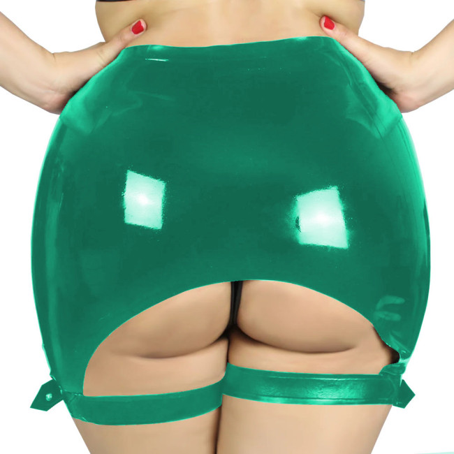 Women PU Leather Bodycon Mini Skirt Pants Vinyl Lingerie High Waist Hot Patent Leather Outfit Clubwear Shiny Mini Hot Pants