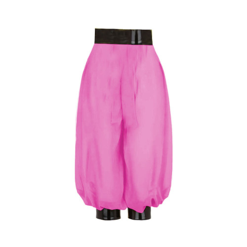PVC Leather Patchwork Midi Pants Womens Elastic Waist Bloomers Halloween Party Cosplay Lolita Cosplay Bottoms Costume 7XL