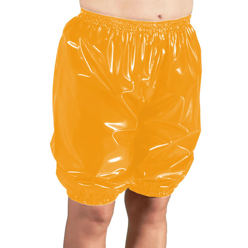 Men's Pants Elastic Waisted Knee Length Half Pants Wertlook Synthetic Latex Costumes Basic Casual Daily Shorts Shiny Street Wear