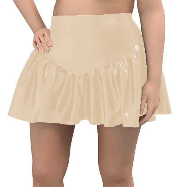 Sweet Solid Pleated Super Mini Skirt Patent Leather Slim Middle-Waisted Skirts Women 2024 Summer Fashion Streetwear Sissy Skirts