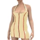 Fetish Queen Sexy Women Bodycon Dress Adjustable Halter Dress Front Zipper Faux Latex Garment Nightclub Rave Cocktail Outfits