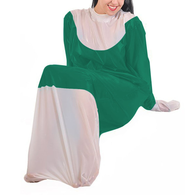 Adult Baby Bodysuit PVC Leather Long Sleeve Sleep Bag Patent Leather Loose Pajamas Vinyl Cosplay Faux Latex Sissy Costume