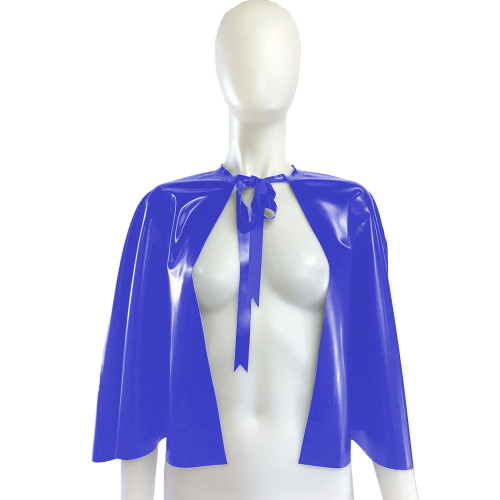 Rave Party Wetlook Short Cloaks Unisex Adult Solid Color Lace-up Cape Ponchos Coat for Halloween Cosplay Wizard Witch Costume