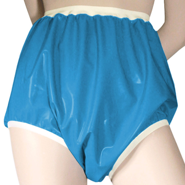 Exotic PVC Leather Patchwork Panties Sissy Sexy Button-up High Waist Panties Sissy Cosplay Fetish Lingere Plus Size 7XL