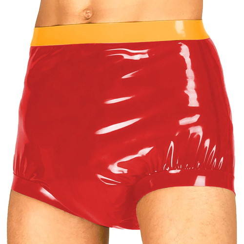 Men Sissy Panties Adult Baby PVC Leather Briefs Latex Look High Waist Underwear Patent Leather Crossdresser Wetlook Exotic Pants