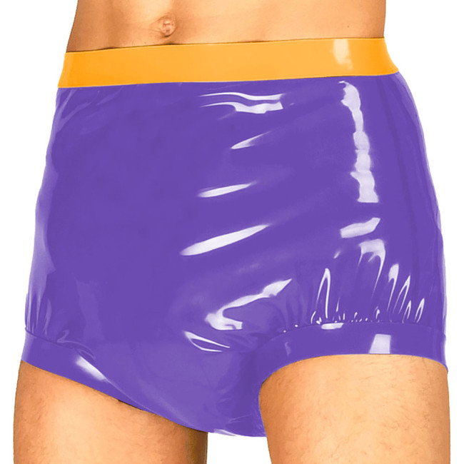 Men Sissy Panties Adult Baby PVC Leather Briefs Latex Look High Waist Underwear Patent Leather Crossdresser Wetlook Exotic Pants