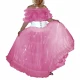 Romantic One Shoulder Dress Women Short Sleeve Big Hem Dress Clear PVC Leather Ceremonial Attire Elegant Evening Banquet Gown