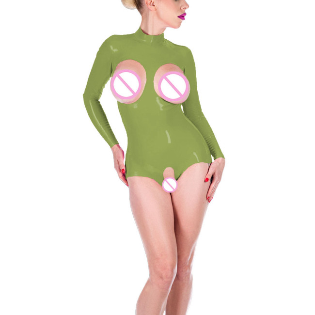 Sexy Hollow Out Bodysuits Back Zipper Female Rompers Bodycon High Cut Open Crotch Catsuits Wetlook PVC Leather Nightclub Wear