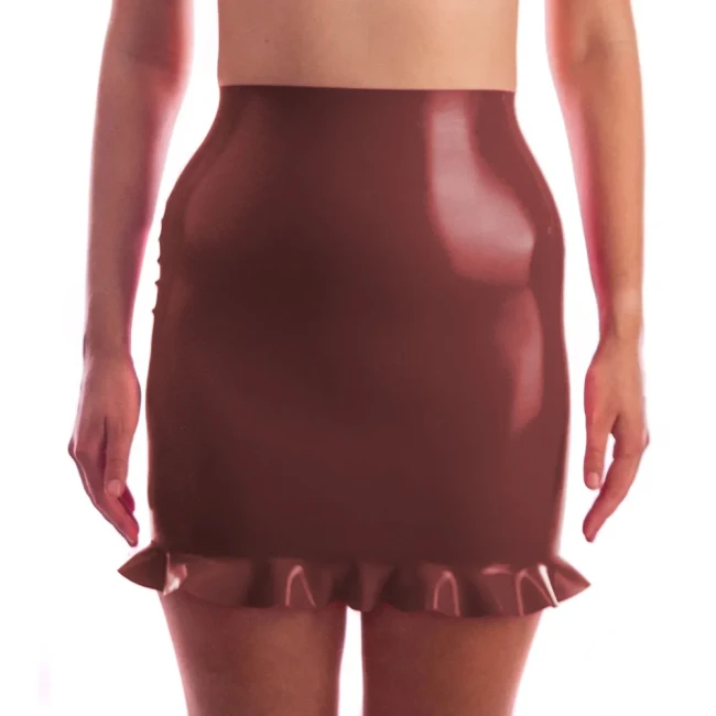 Glossy Bodycon Pencil Skirt Womens Party High Waist Mini Tight Skirt Fashion Ladies Wetlook PVC Leather Short Skirts Clubwear