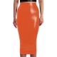 Women Skirt Glossy Ladies Solid Color Bodycon Skirt Office Female Slim High Waist Midi Skirts PVC Stretch Sexy Pencil Skirts