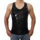 Fashion Short Wetlook PVC Leather Casual Vest Summer Men Sleeveless Vest O-neck Tops Beach Holiday Camis  Back Zipper Plus Size